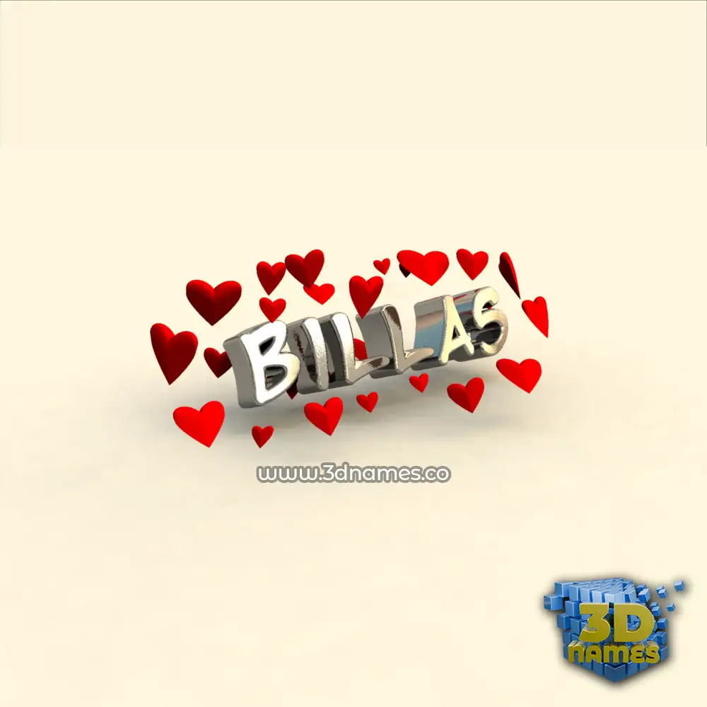 billas in In Love style - 3D name wallpaper