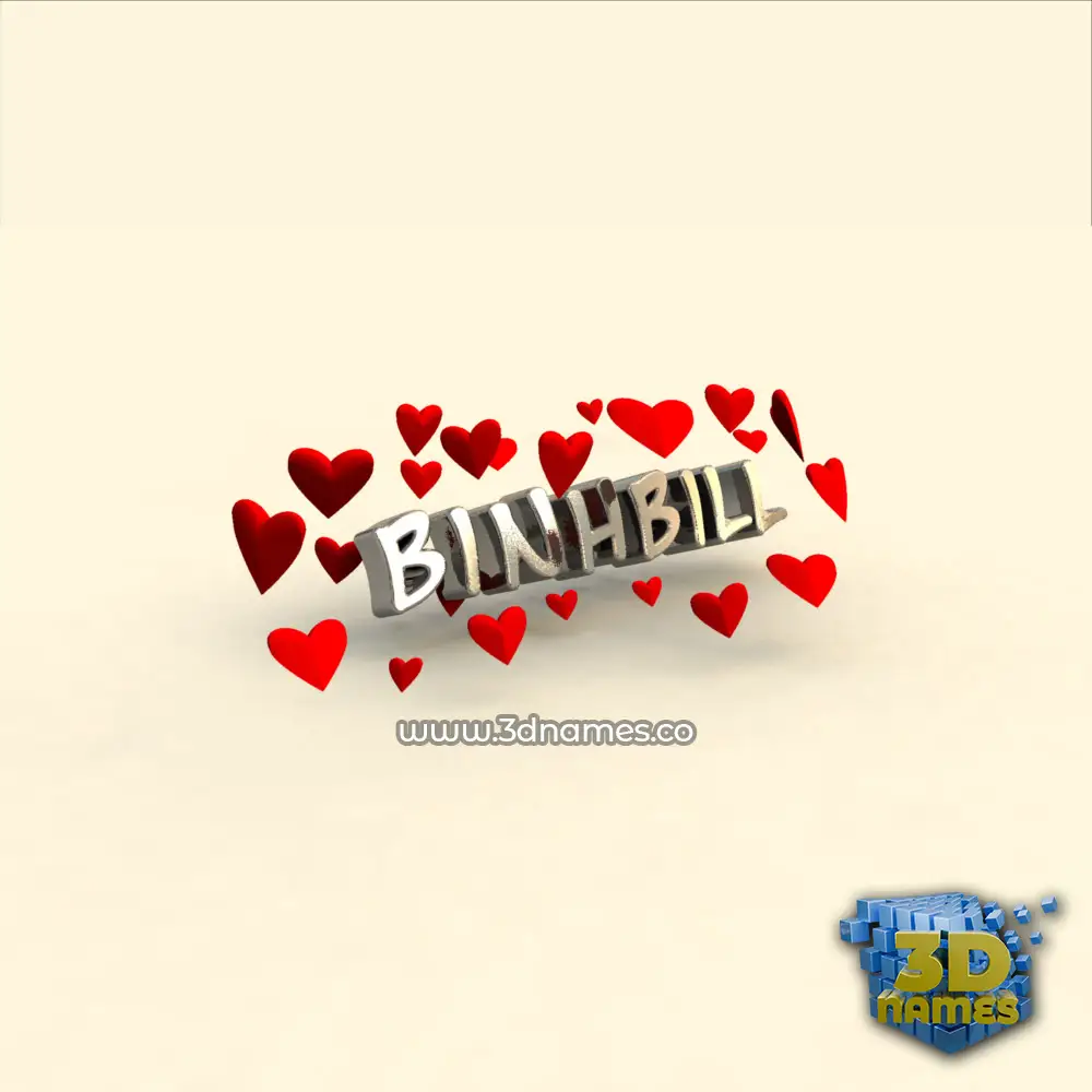 binhbill in In Love style - 3D name wallpaper
