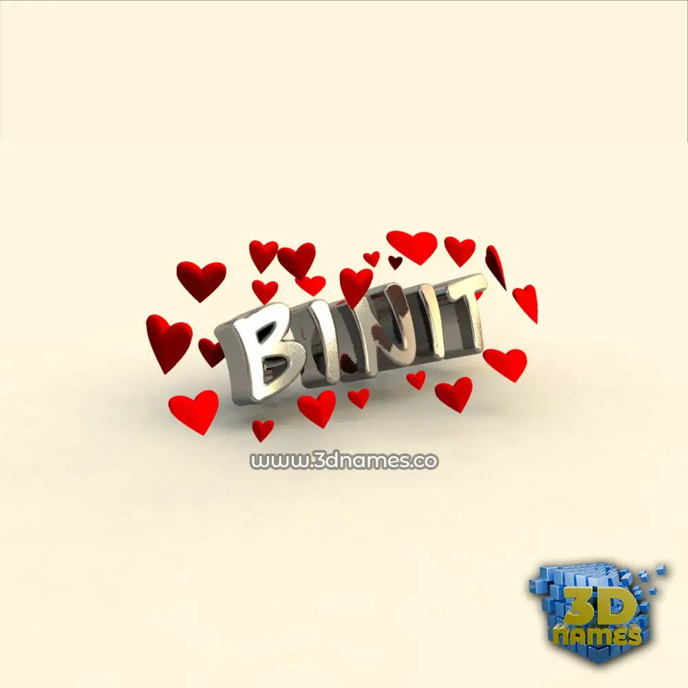 binit in In Love style - 3D name wallpaper