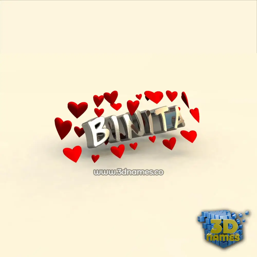 binita in In Love style - 3D name wallpaper