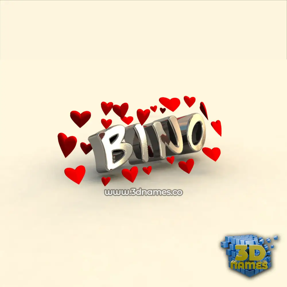 bino in In Love style - 3D name wallpaper