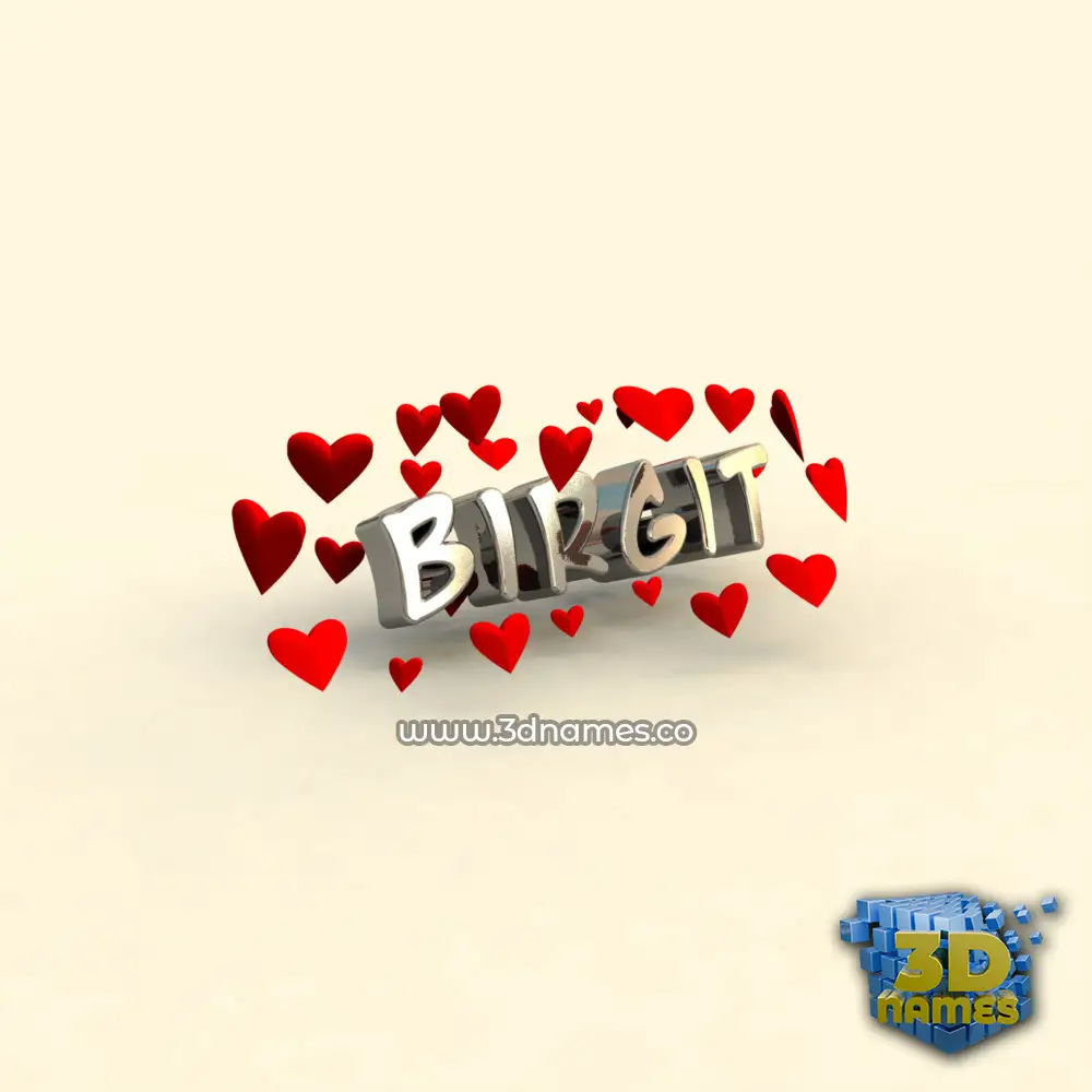 birgit in In Love style - 3D name wallpaper