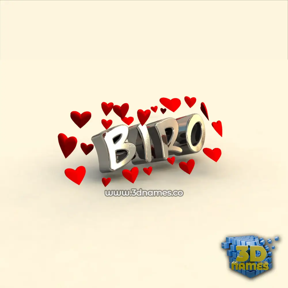 biro in In Love style - 3D name wallpaper