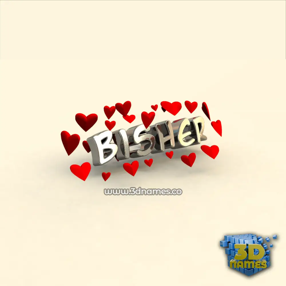 bisher in In Love style - 3D name wallpaper