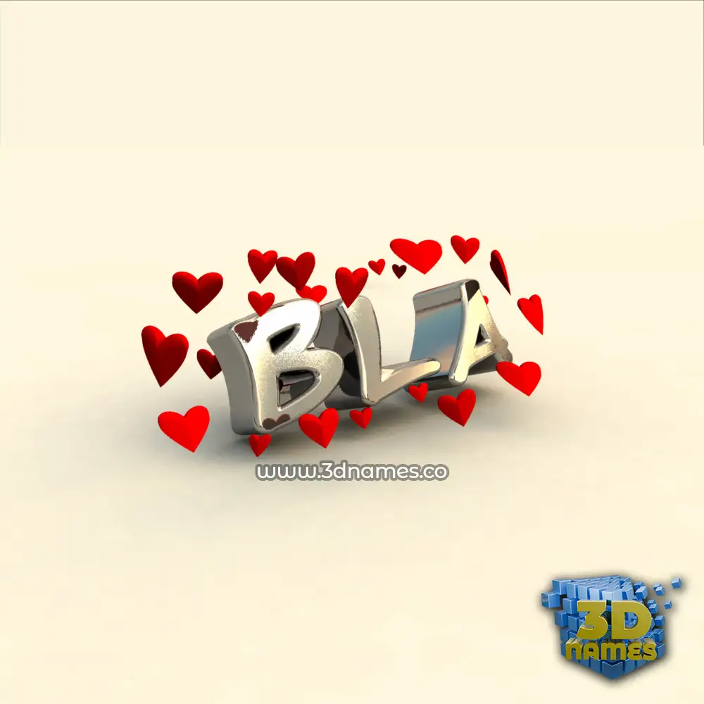 bla in In Love style - 3D name wallpaper