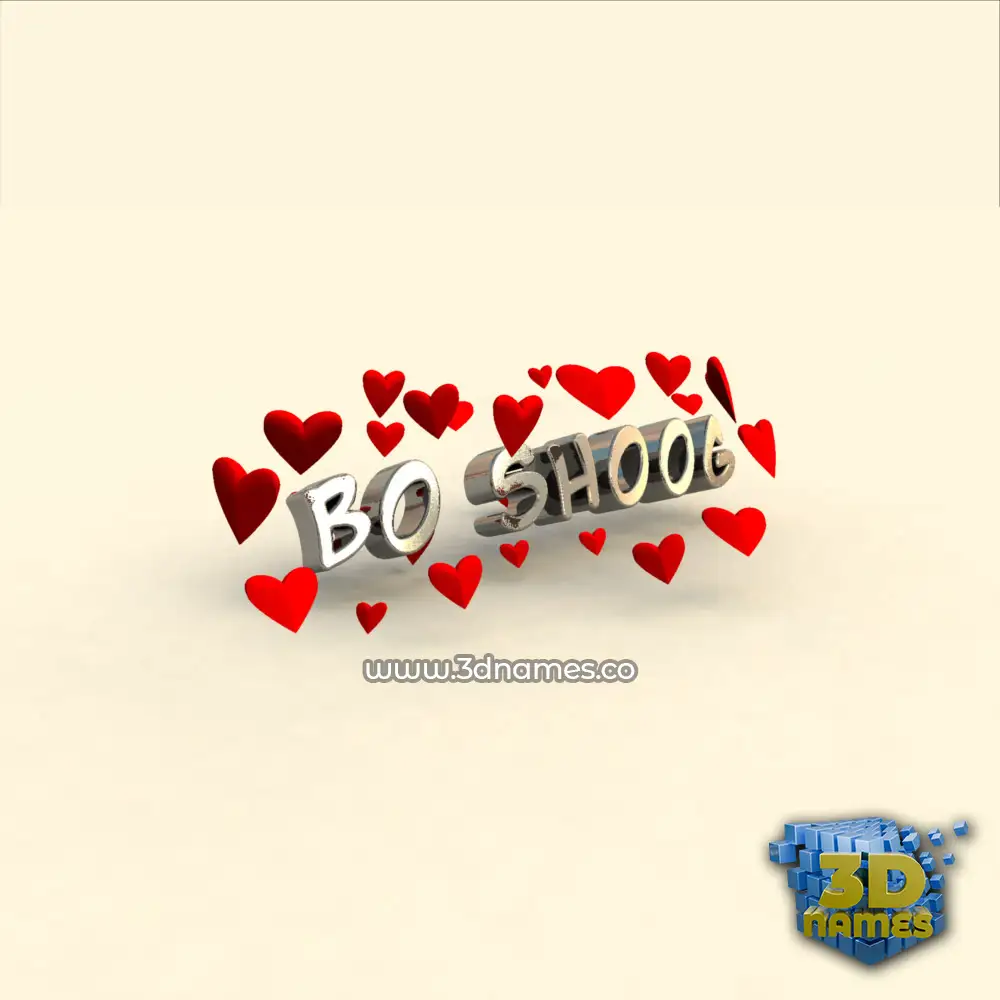 bo shoog in In Love style - 3D name wallpaper