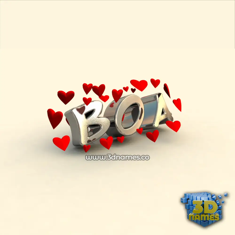 boa in In Love style - 3D name wallpaper