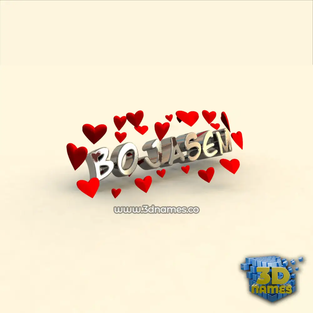 bojasem in In Love style - 3D name wallpaper