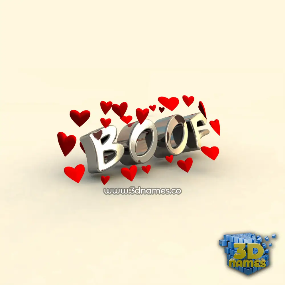 boof in In Love style - 3D name wallpaper