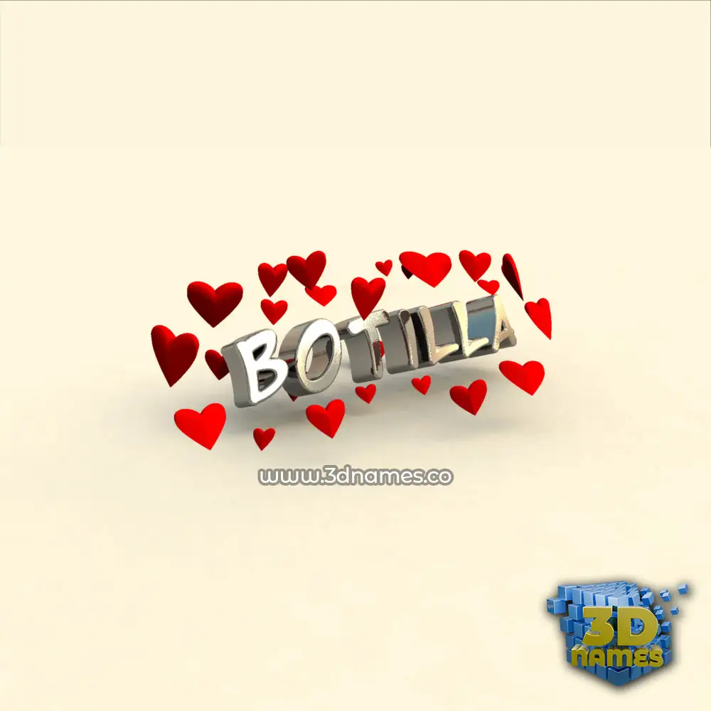 botilla in In Love style - 3D name wallpaper