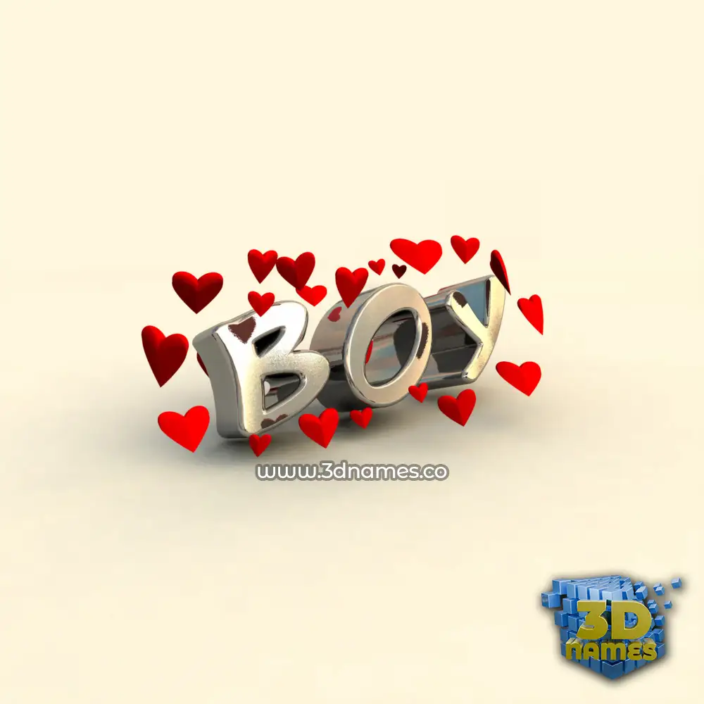 boy in In Love style - 3D name wallpaper