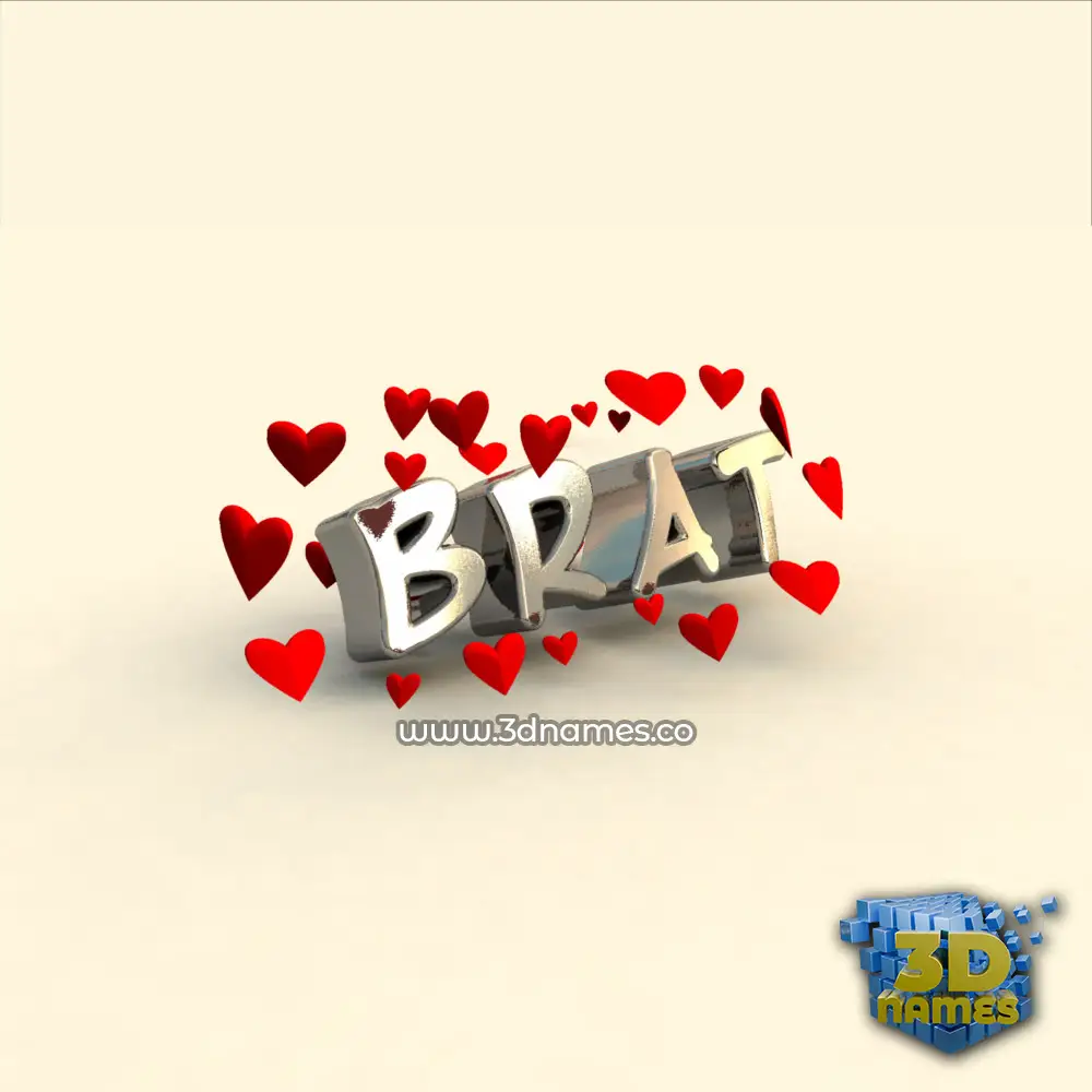 brat in In Love style - 3D name wallpaper
