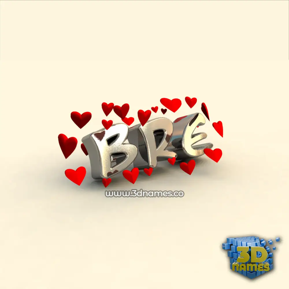 bre in In Love style - 3D name wallpaper
