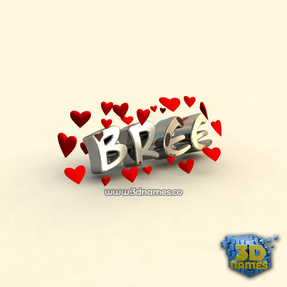 bree in In Love style - 3D name wallpaper