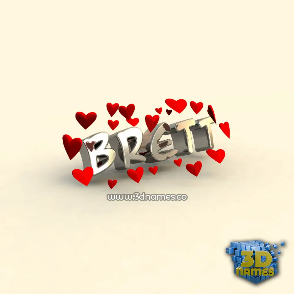 brett in In Love style - 3D name wallpaper