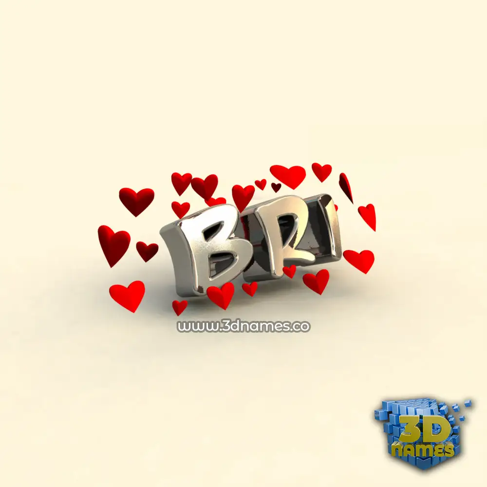 bri in In Love style - 3D name wallpaper
