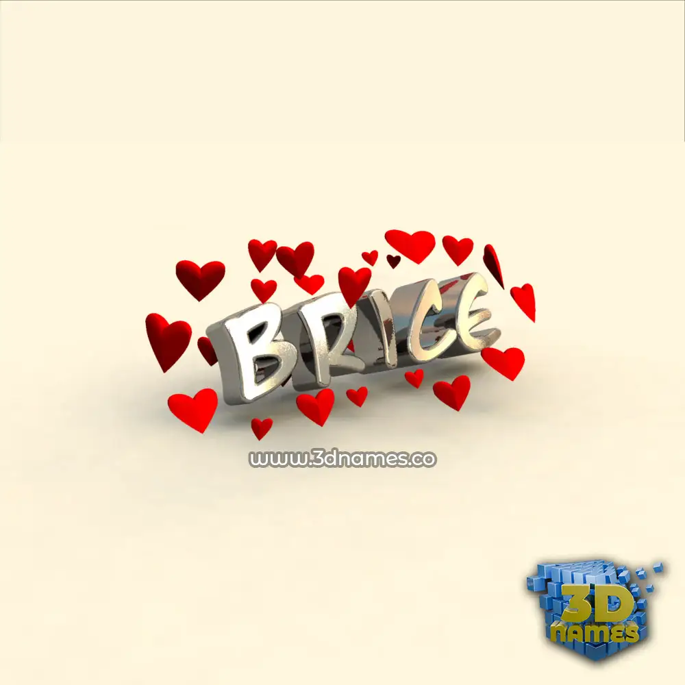 brice in In Love style - 3D name wallpaper