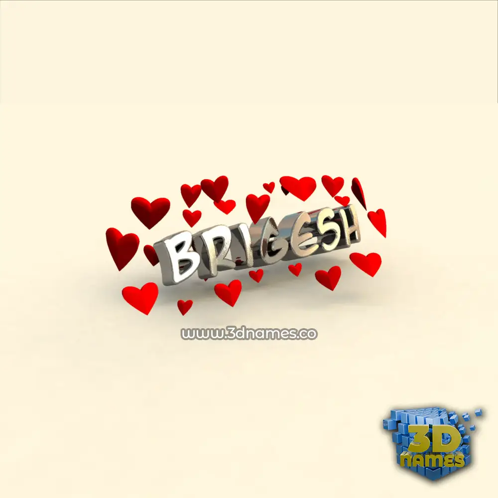 brigesh in In Love style - 3D name wallpaper