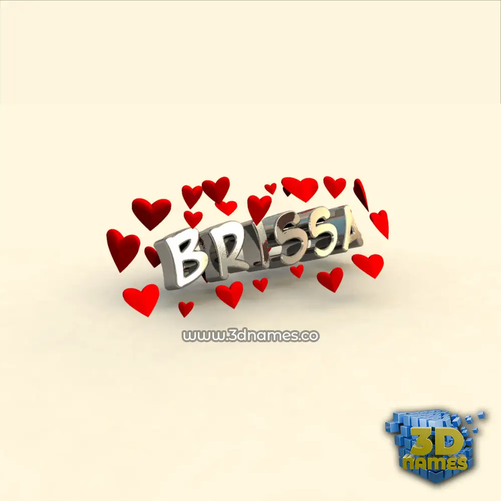 brissa in In Love style - 3D name wallpaper
