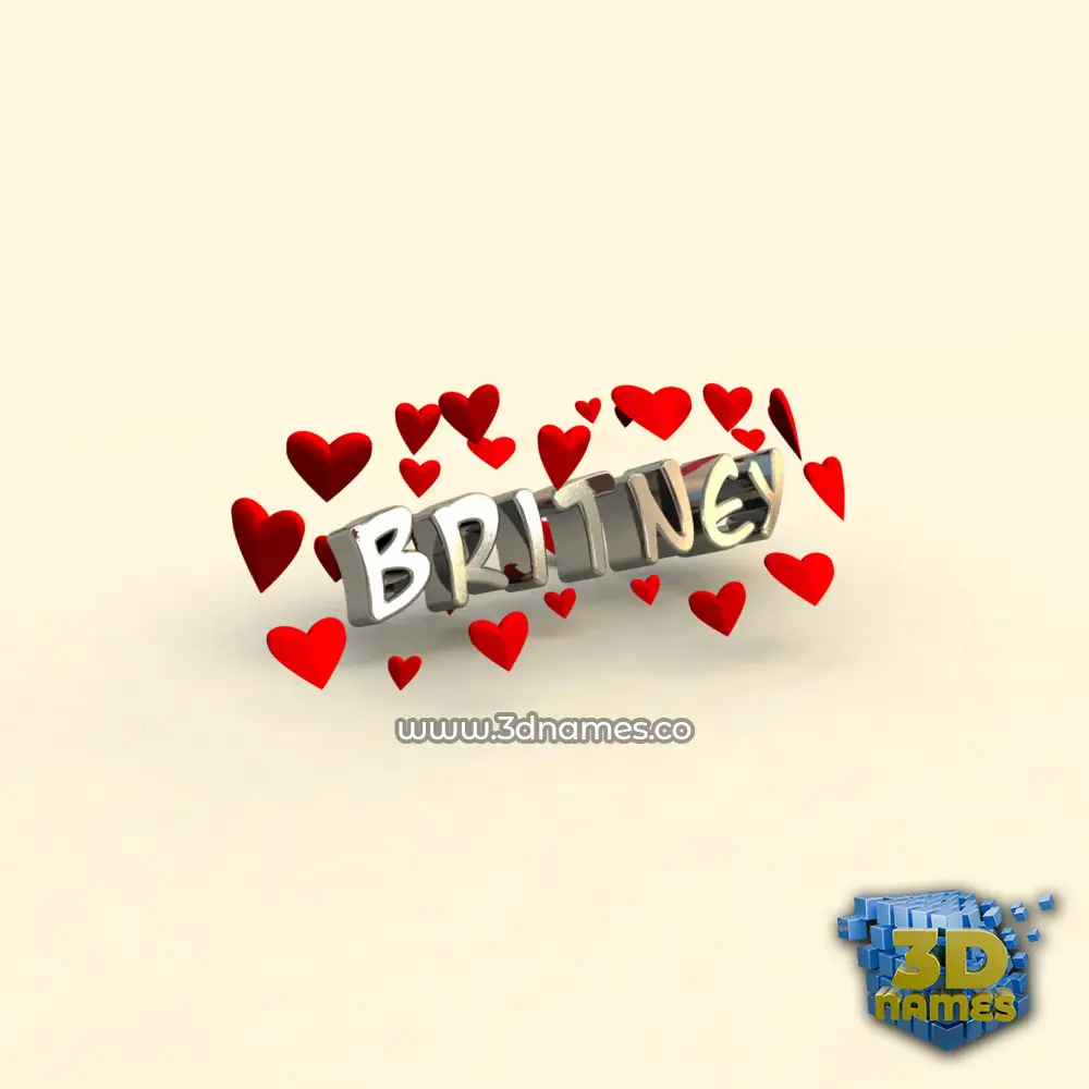 britney in In Love style - 3D name wallpaper