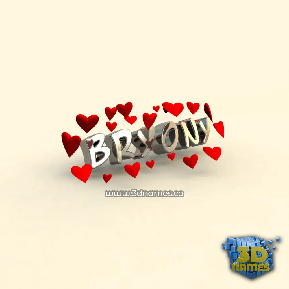 bryony in In Love style - 3D name wallpaper