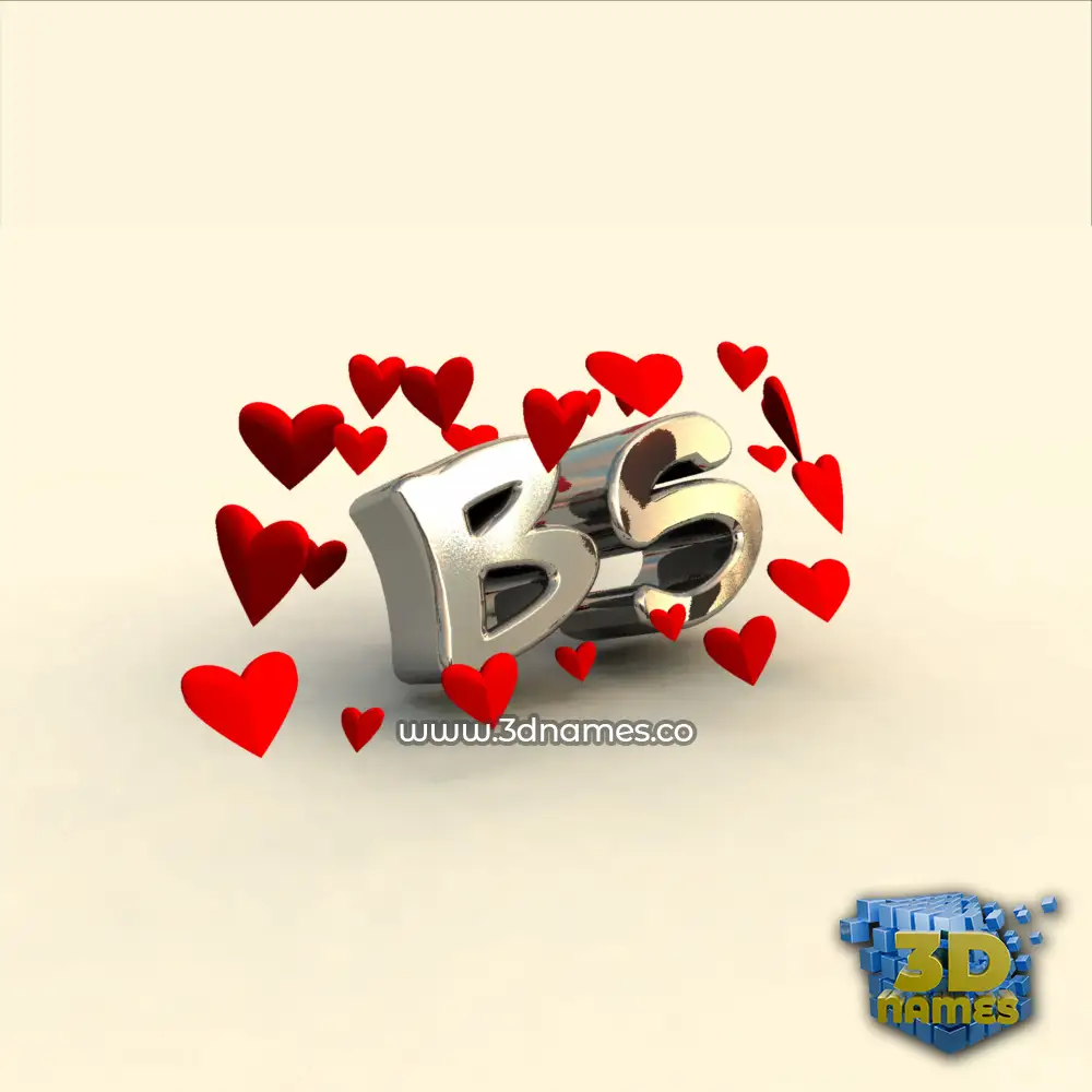 bs in In Love style - 3D name wallpaper