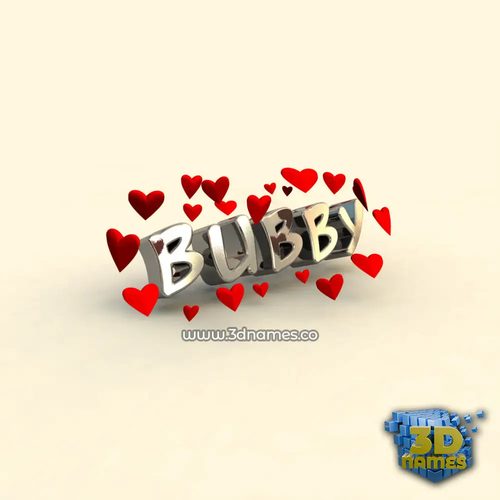 bubby in In Love style - 3D name wallpaper