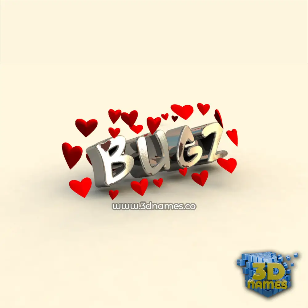 bugz in In Love style - 3D name wallpaper