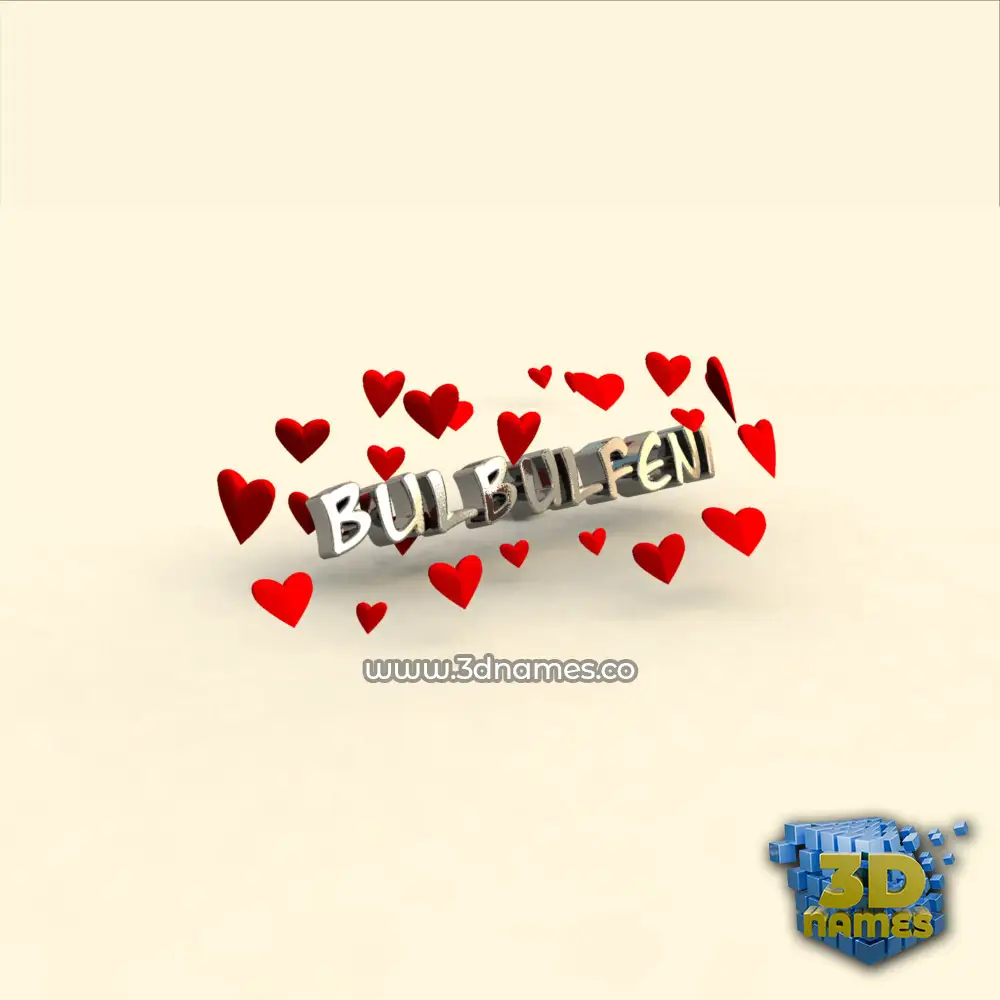 bulbulfeni in In Love style - 3D name wallpaper