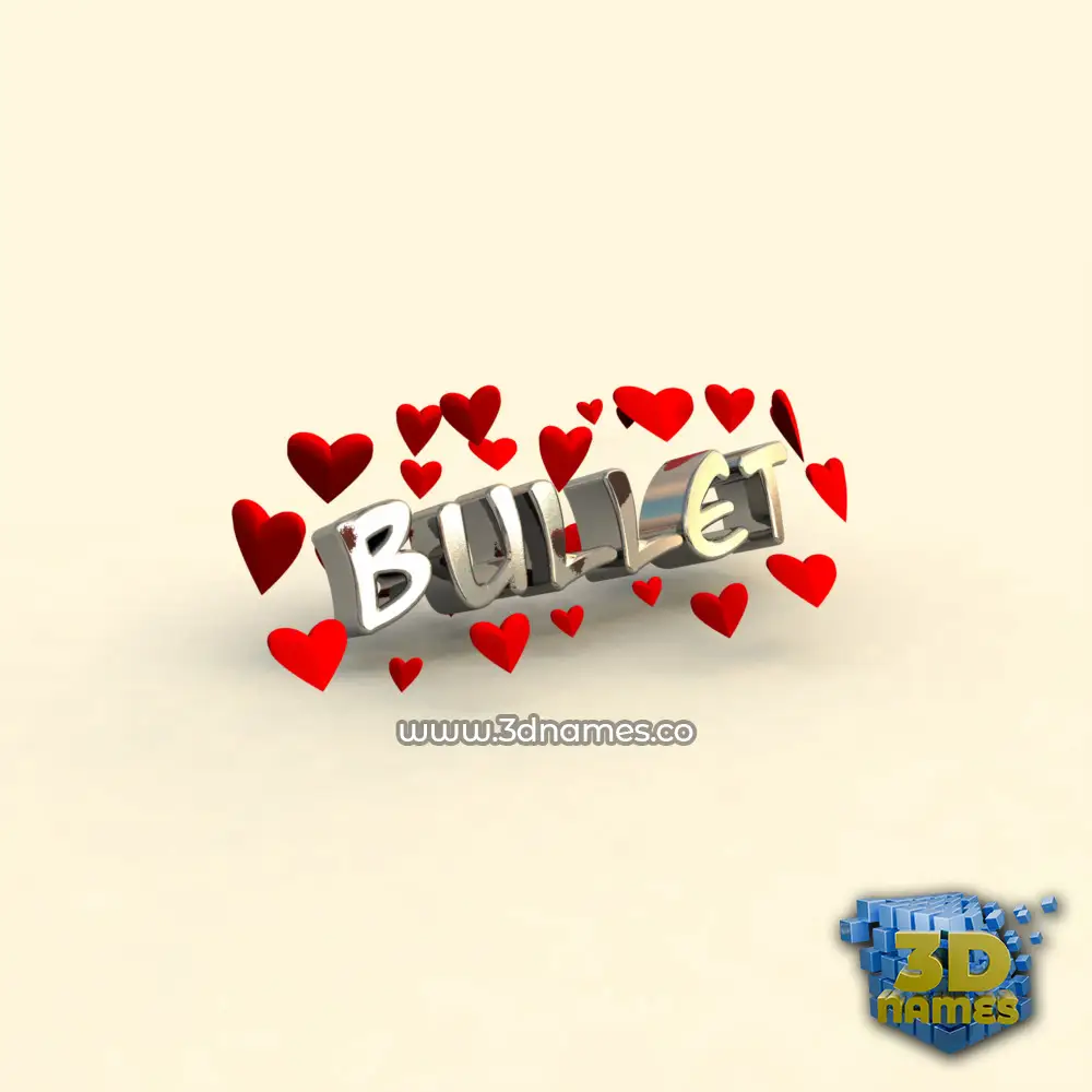 bullet in In Love style - 3D name wallpaper