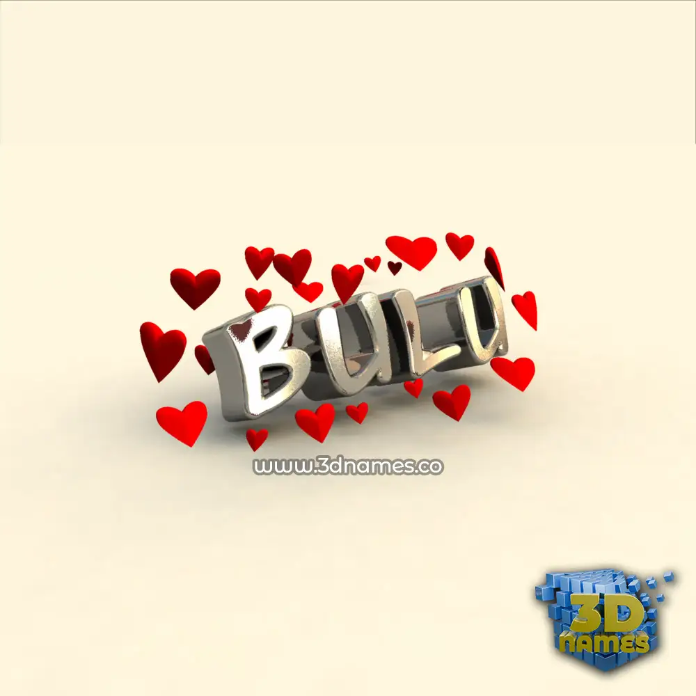 bulu in In Love style - 3D name wallpaper