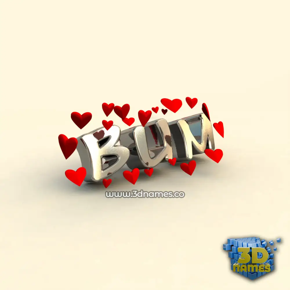 bum in In Love style - 3D name wallpaper