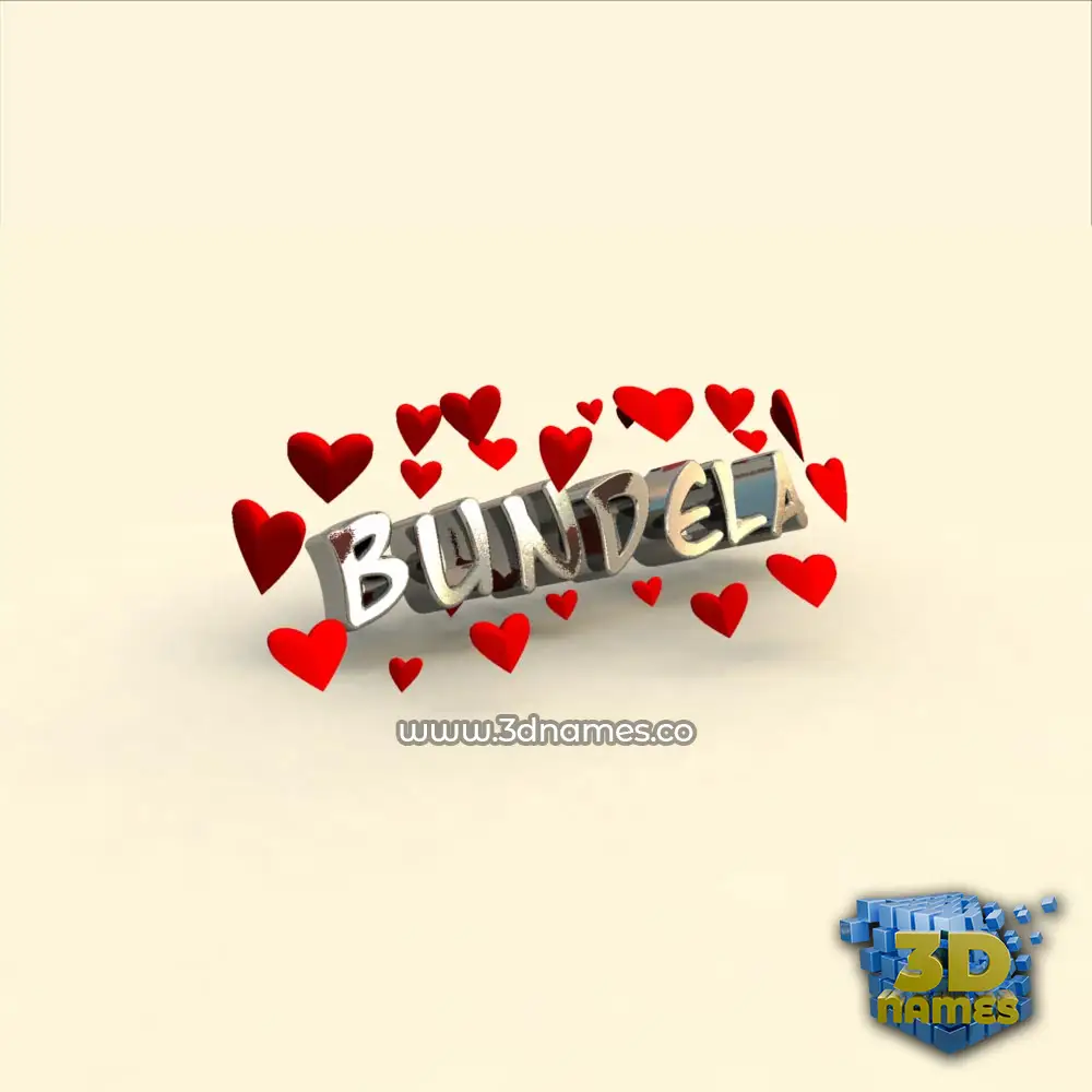 bundela in In Love style - 3D name wallpaper