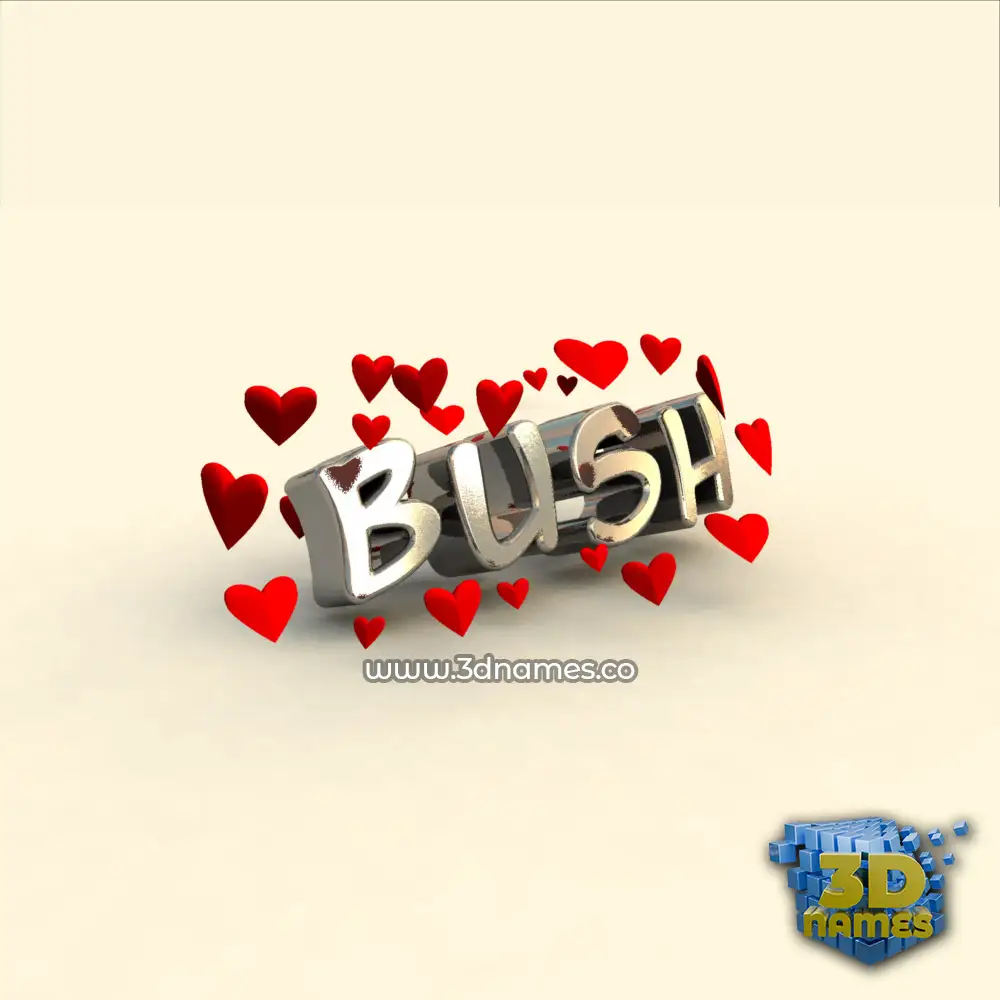 bush in In Love style - 3D name wallpaper