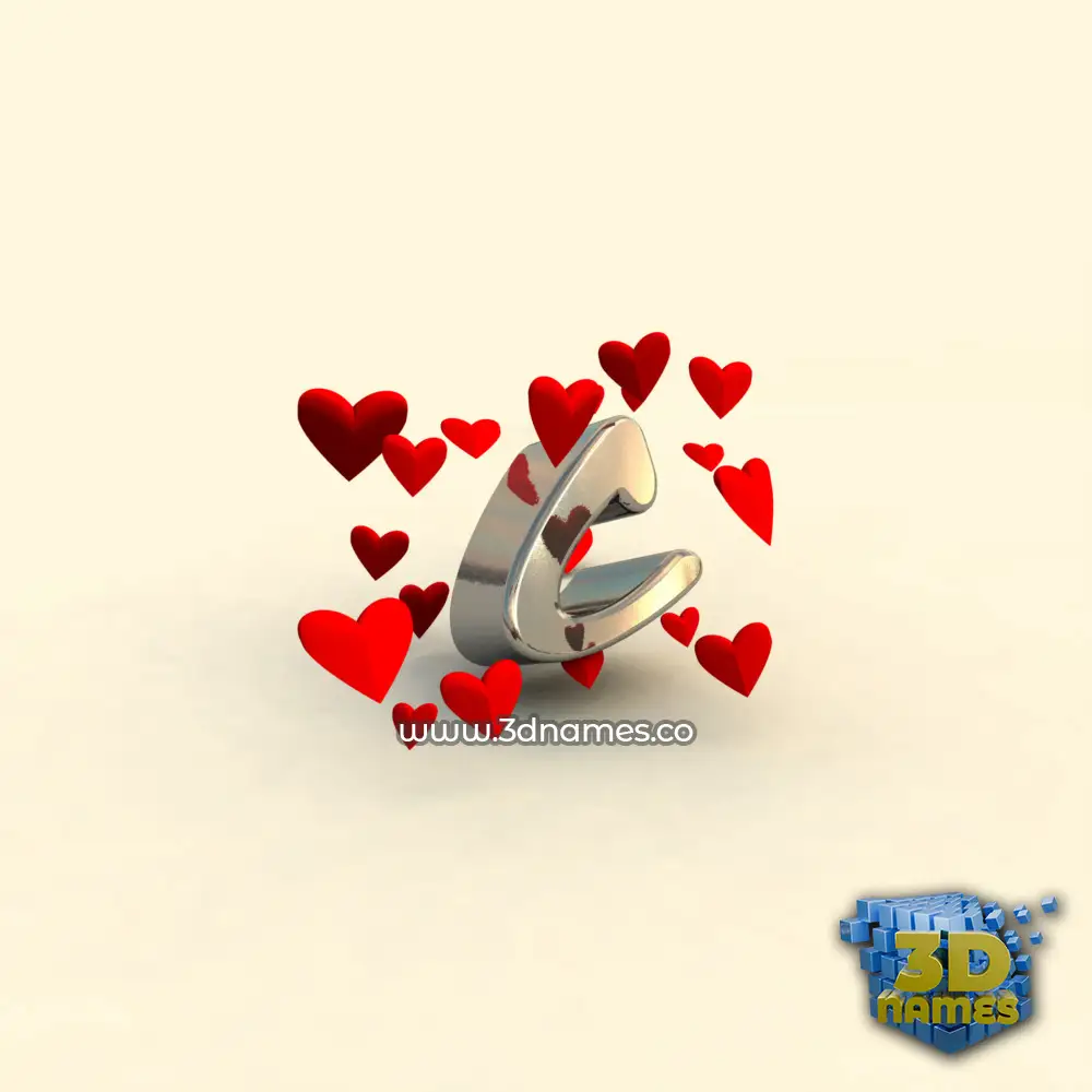 c in In Love style - 3D name wallpaper