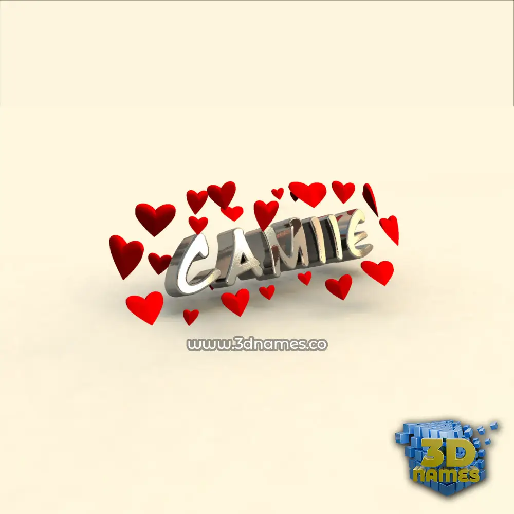 camiie in In Love style - 3D name wallpaper