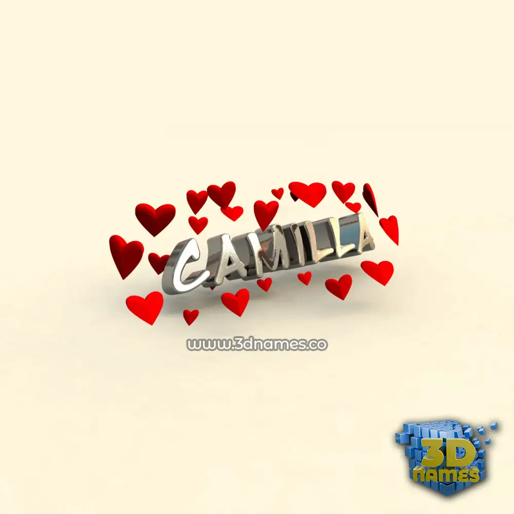 camilla in In Love style - 3D name wallpaper