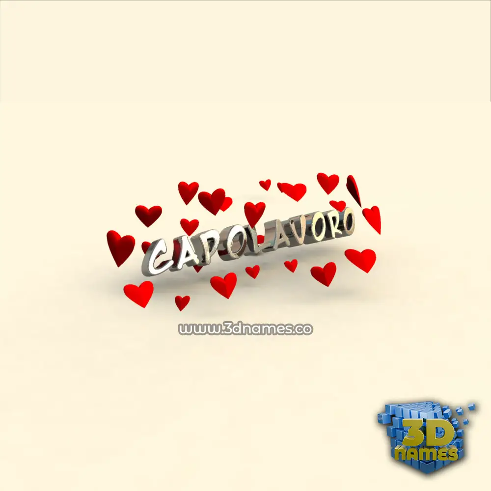capolavoro in In Love style - 3D name wallpaper