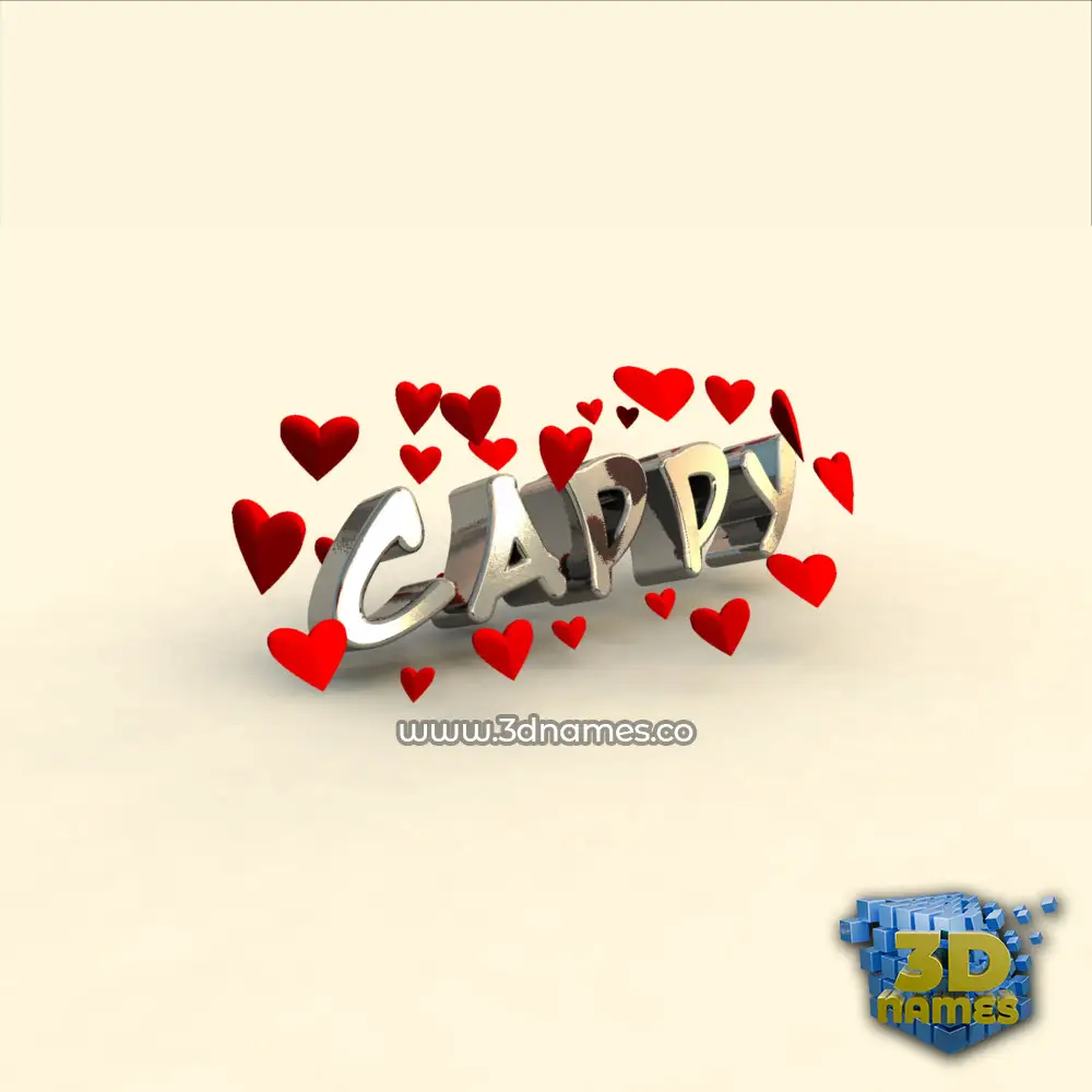 cappy in In Love style - 3D name wallpaper