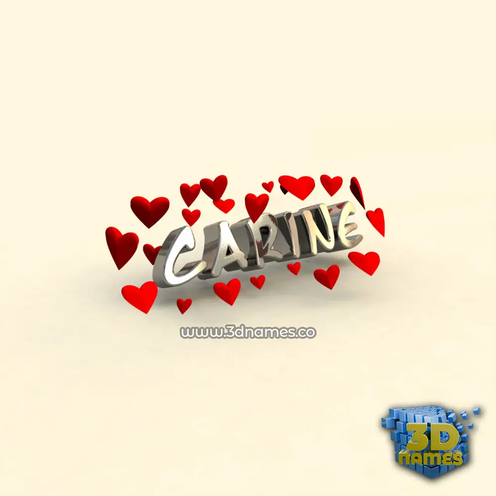 carine in In Love style - 3D name wallpaper
