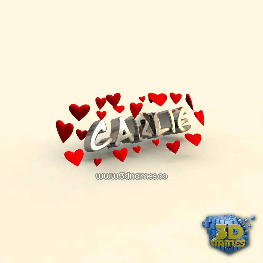 carlie in In Love style - 3D name wallpaper