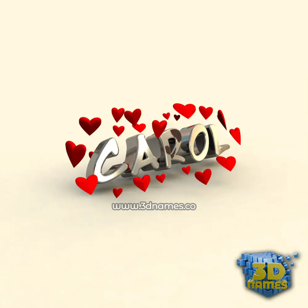 carol in In Love style - 3D name wallpaper