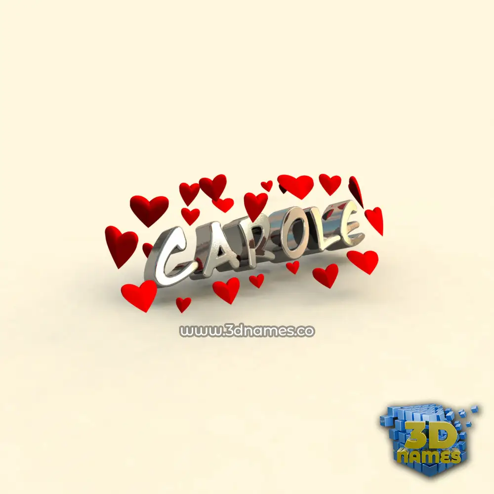 carole in In Love style - 3D name wallpaper