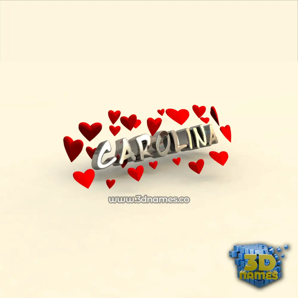 carolina in In Love style - 3D name wallpaper