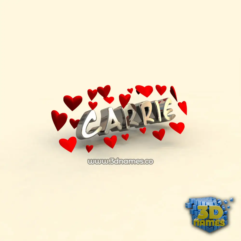 carrie in In Love style - 3D name wallpaper