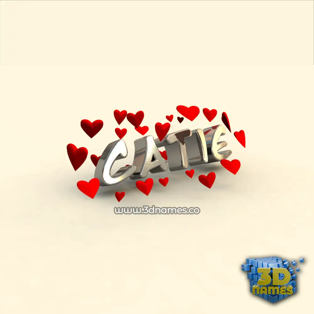 catie in In Love style - 3D name wallpaper