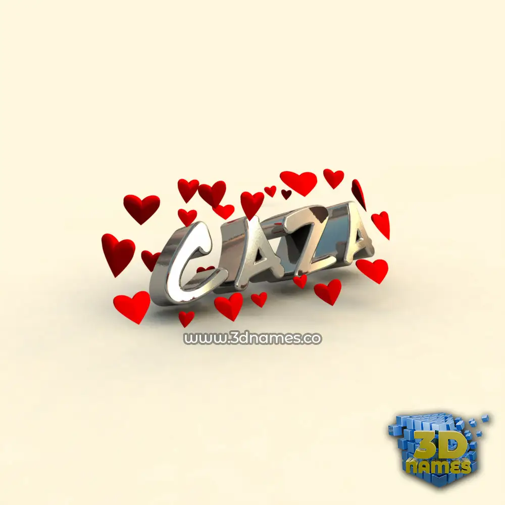 caza in In Love style - 3D name wallpaper