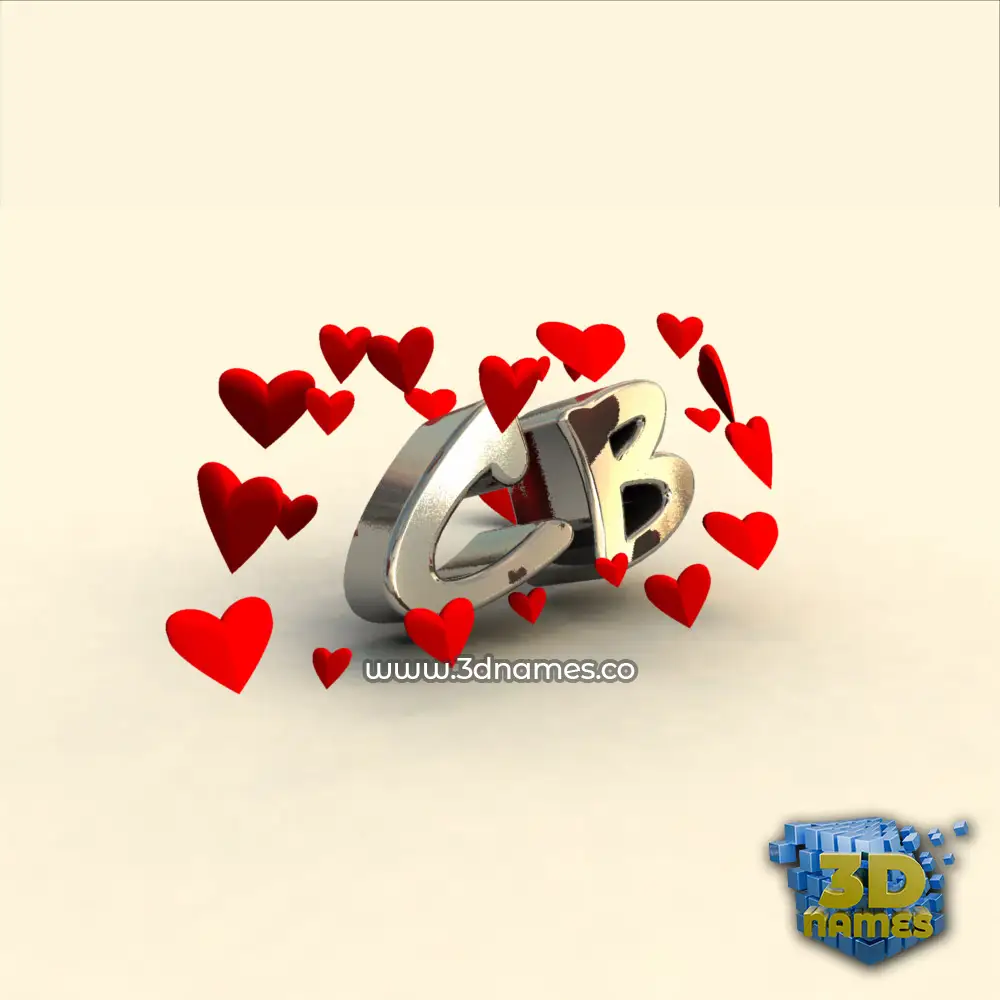 cb in In Love style - 3D name wallpaper