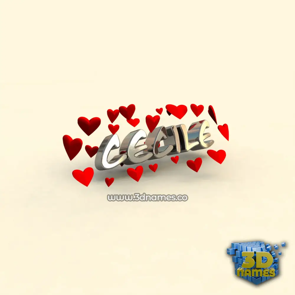 cecile in In Love style - 3D name wallpaper