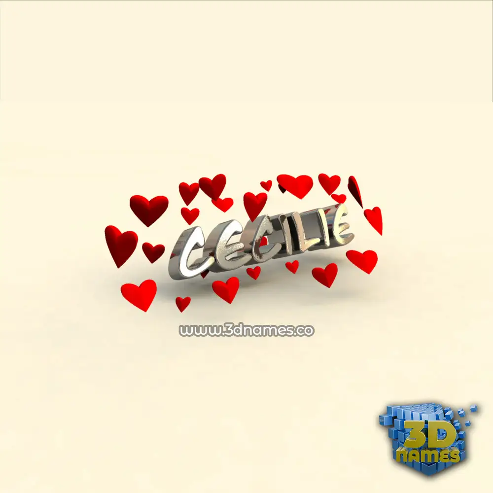 cecilie in In Love style - 3D name wallpaper